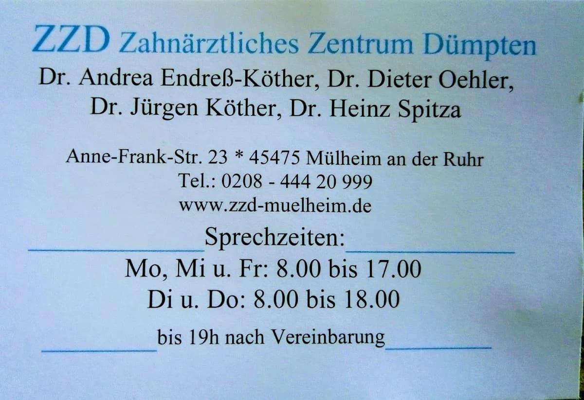 ZZD Zahnärztliches Zentrum Dümpten — Foto aus dem Google-Eintrag der Praxis