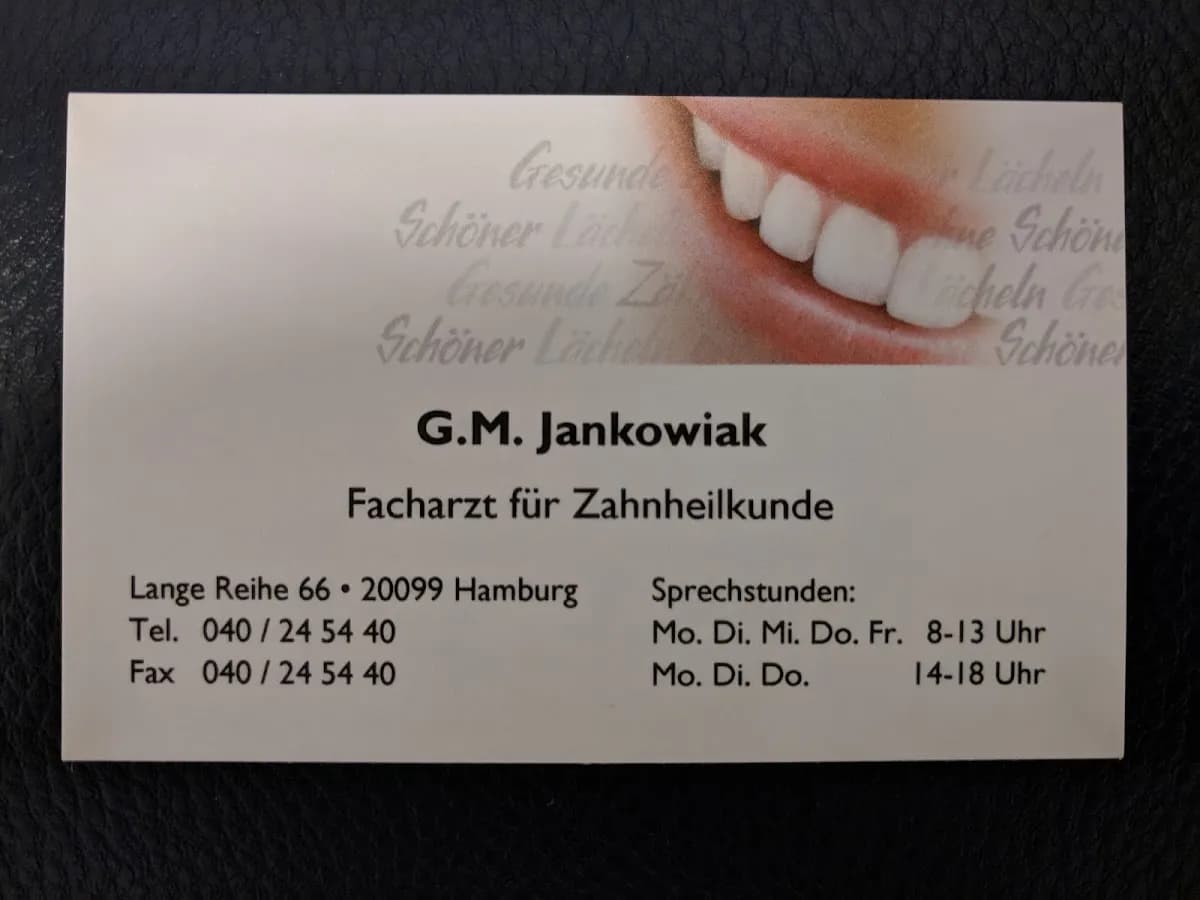 Herr Grzegorz Jankowiak — Foto aus dem Google-Eintrag der Praxis