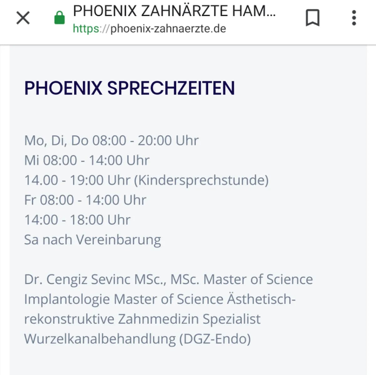 Phoenix Zahnärzte — Foto aus dem Google-Eintrag der Praxis