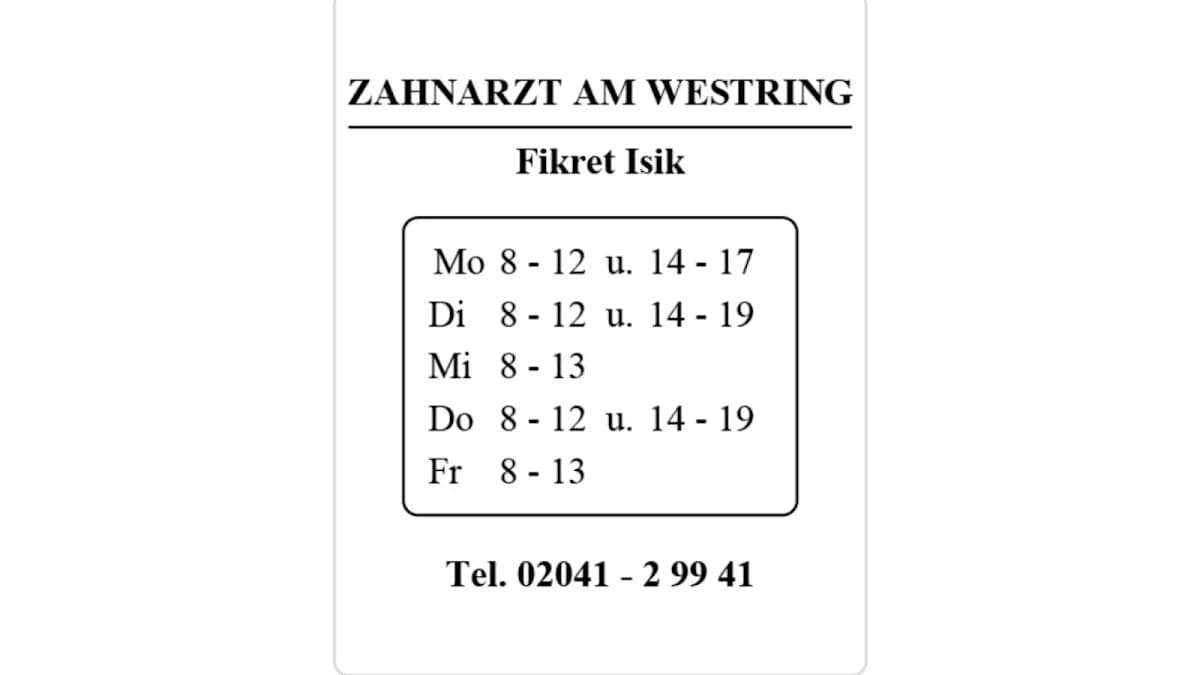 Zahnarzt am Westring - Fikret Isik - Bottrop — Foto aus dem Google-Eintrag der Praxis