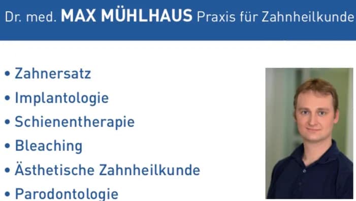 Zahnarzt Dr. Max Mühlhaus — Foto aus dem Google-Eintrag der Praxis