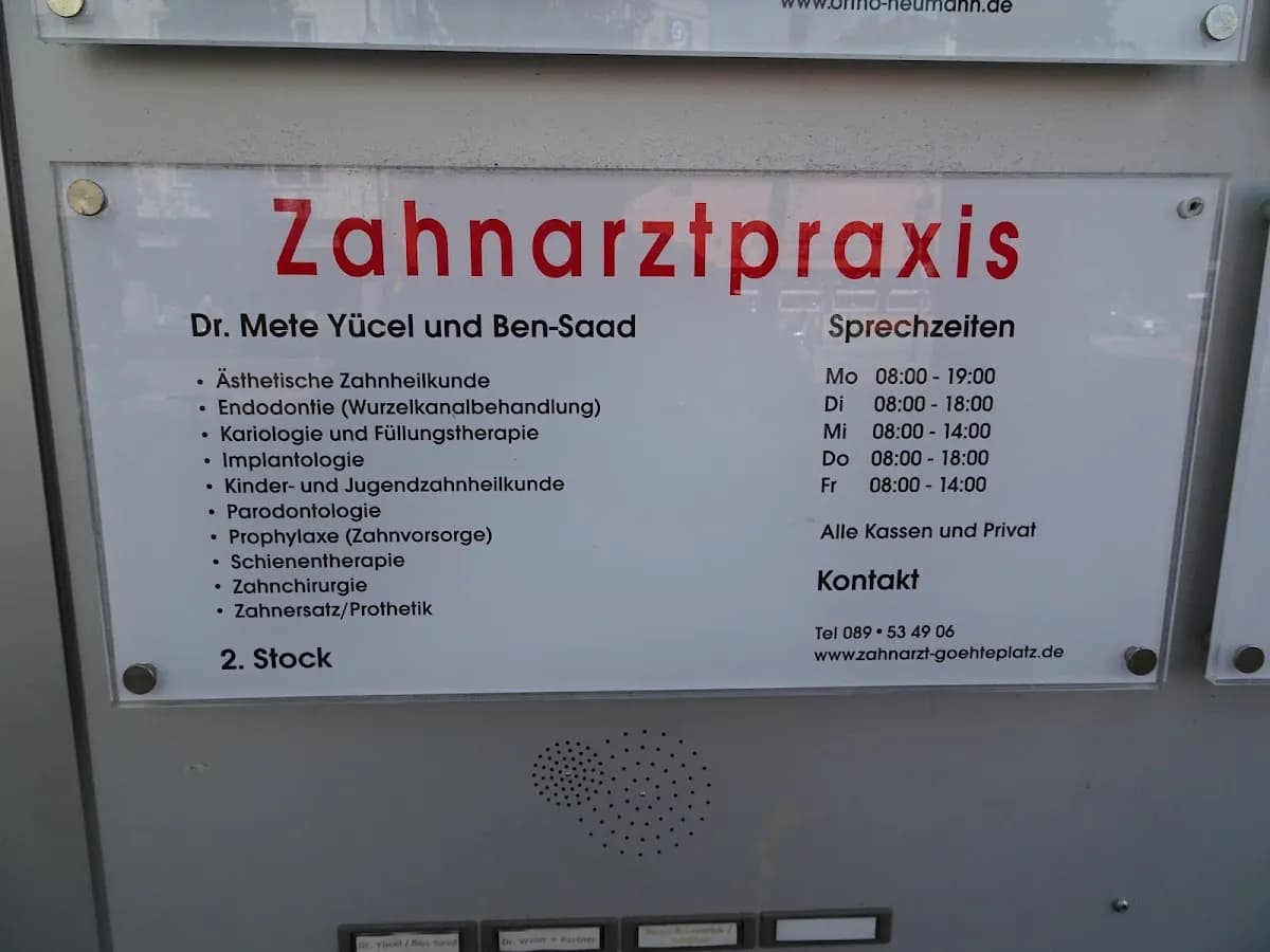Zahnarztpraxis am Goetheplatz - Frau Dr. Najoua Ben Saad und Herr Dr. Feyzi Mete Yücel — Foto aus dem Google-Eintrag der Praxis
